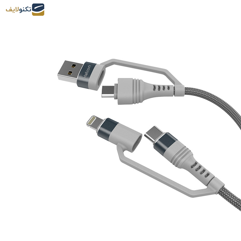 کابل تبدیل USB/USB-C به USB-C/لایتنینگ هترون مدل HC450P طول 1متر کابل تبدیل USB/USB-C به USB-C/لایتنینگ هترون مدل HC450P طول 1متر