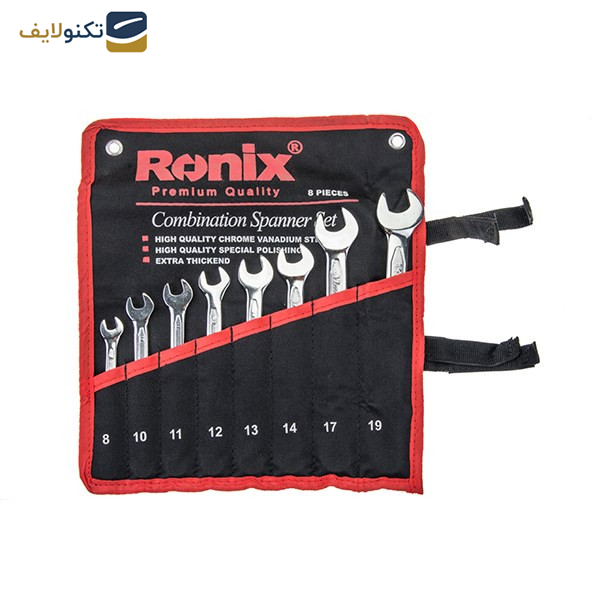 مجموعه 8 عددی آچار یکسرتخت-یکسررینگ رونیکس مدل RH-2101 مجموعه 8 عددی آچار یکسرتخت-یکسررینگ رونیکس مدل RH-2101