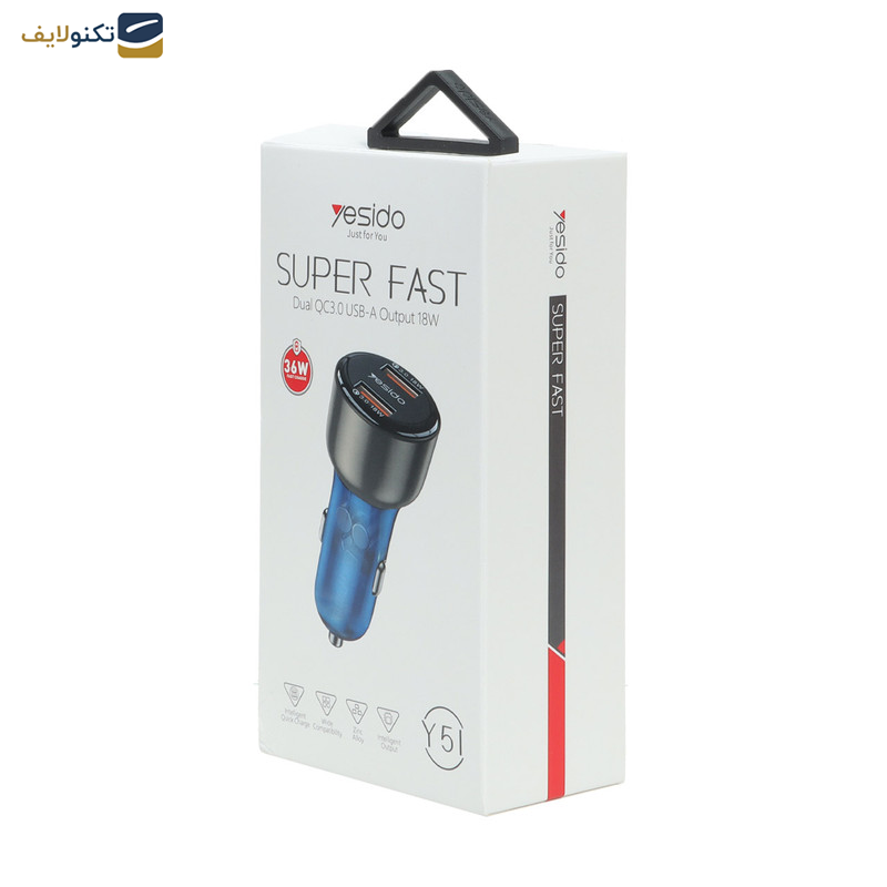 شارژر فندکی 36 وات یسیدو مدل Y51  شارژر فندکی 36 وات یسیدو مدل Y51