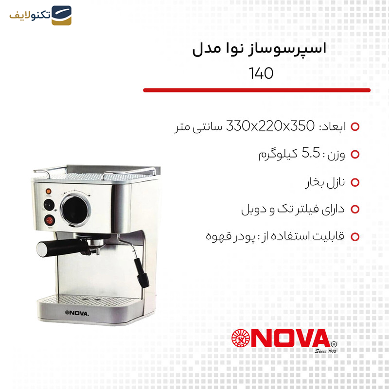 اسپرسوساز نوا مدل 140 اسپرسوساز نوا مدل 140