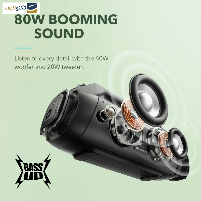 اسپیکر بلوتوثی قابل حمل انکر مدل Motion Boom Plus اسپیکر بلوتوثی قابل حمل انکر مدل Motion Boom Plus