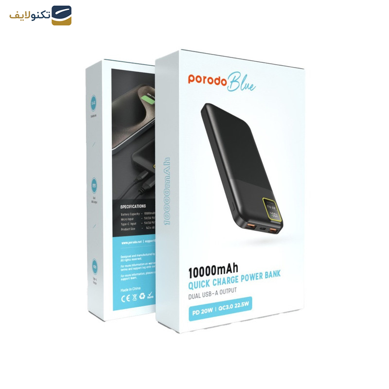 پاوربانک پرودو مدل PB22WPB10K ظرفیت 10000 میلی آمپر ساعت پاوربانک پرودو مدل PB22WPB10K ظرفیت 10000 میلی آمپر ساعت