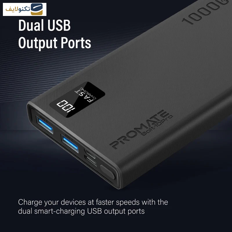 پاوربانک پرومیت مدل BOLT-10PRO.BLACK ظرفیت 10000 میلی آمپر ساعت پاوربانک پرومیت مدل BOLT-10PRO.BLACK ظرفیت 10000 میلی آمپر ساعت