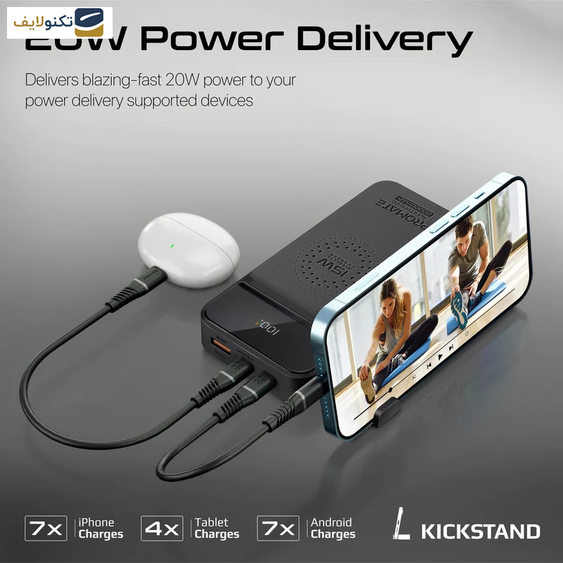 پاوربانک بی سیم پرومیت مدل AURATORQ-20.به ظرفیت 20000 میلی آمپر ساعت پاوربانک بی سیم پرومیت مدل AURATORQ-20.به ظرفیت 20000 میلی آمپر ساعت