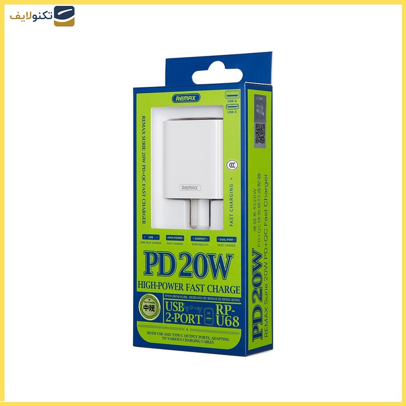 شارژر دیواری ریمکس مدل RP-U68 شارژر دیواری ریمکس مدل RP-U68