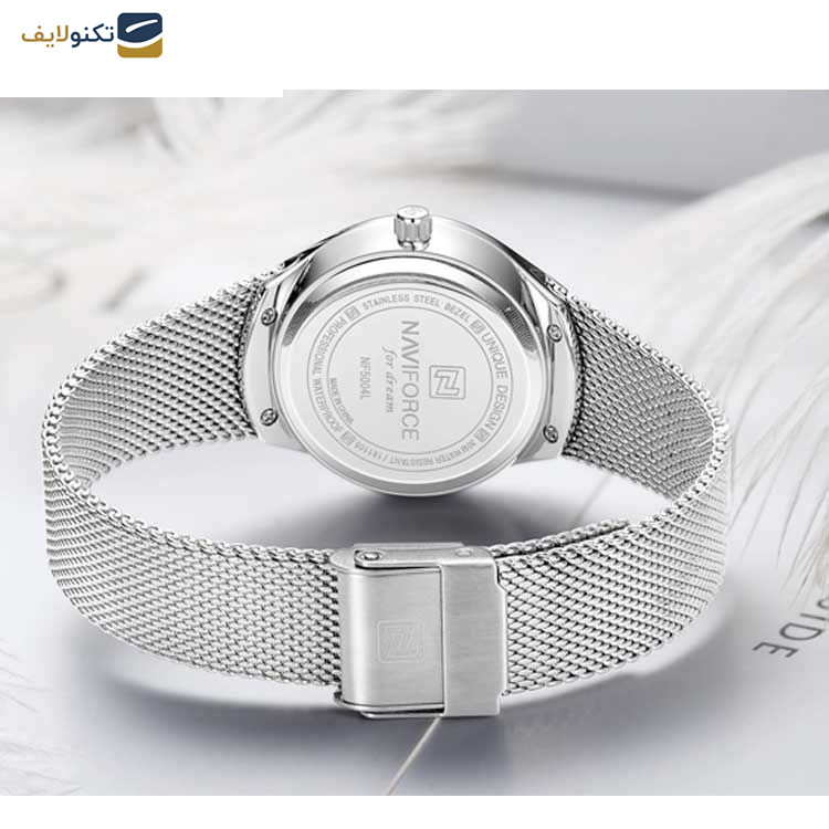 ساعت مچی عقربه ای زنانه نیوی فورس مدل NF5004-S-W ساعت مچی عقربه ای زنانه نیوی فورس مدل NF5004-S-W