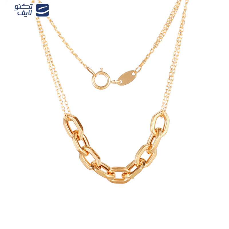 گردنبند ترکیبی طلا 18 عیار طرح زنجیر فلامینگو و هرمس گردنبند ترکیبی طلا 18 عیار طرح زنجیر فلامینگو و هرمس