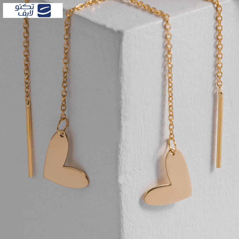 گوشواره بخیه ای طلا 18 عیار طرح قلب مینیمال گوشواره بخیه ای طلا 18 عیار طرح قلب مینیمال