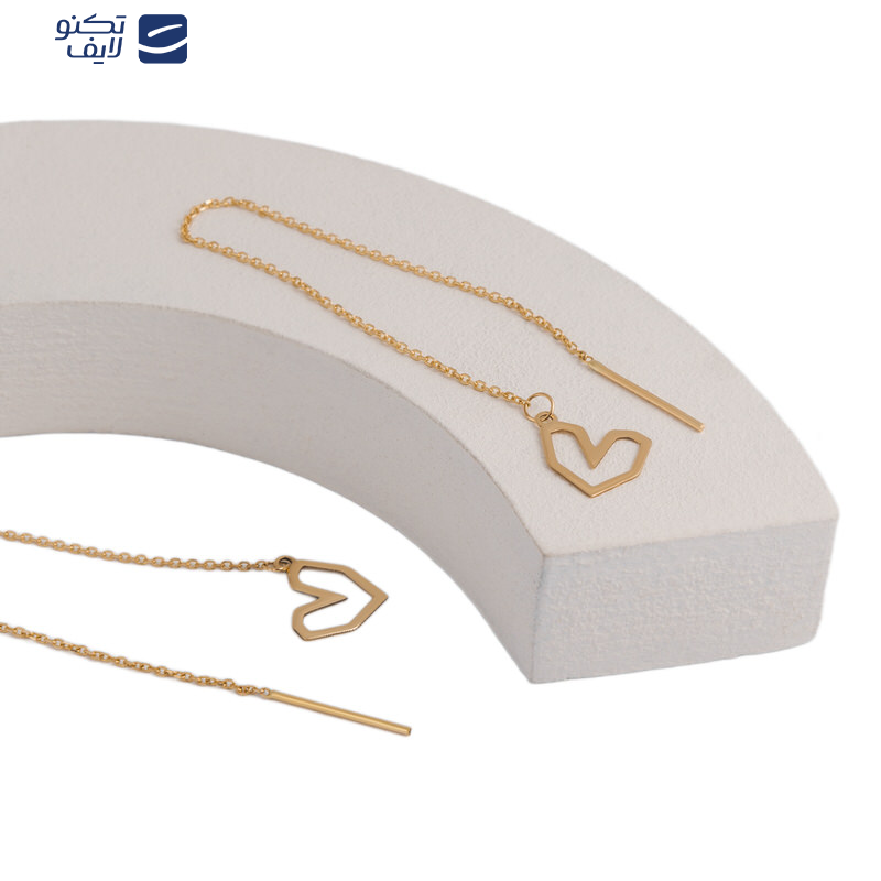 گوشواره بخیه ای طلا 18 عیار طرح قلب جذاب گوشواره بخیه ای طلا 18 عیار طرح قلب جذاب
