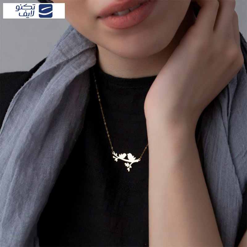 گردنبند طلا 18عیار زنانه طرح پرنده شاد و شاخه گردنبند طلا 18عیار زنانه طرح پرنده شاد و شاخه