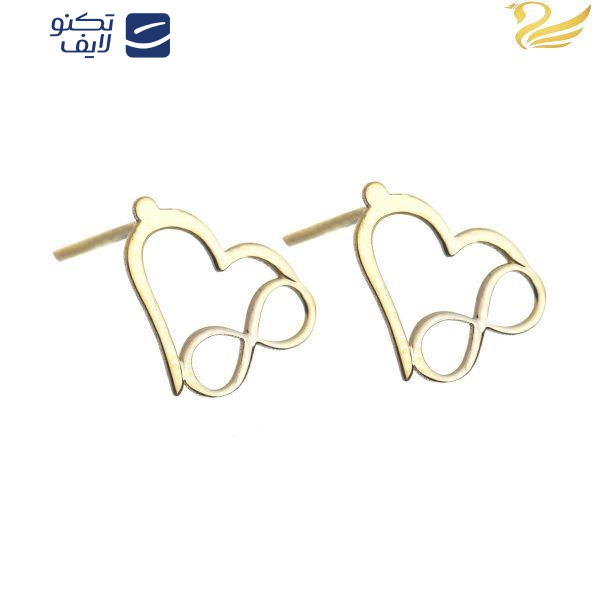 گوشواره طلا 18عیار  طرح قلب بینهایت گوشواره طلا 18عیار  طرح قلب بینهایت