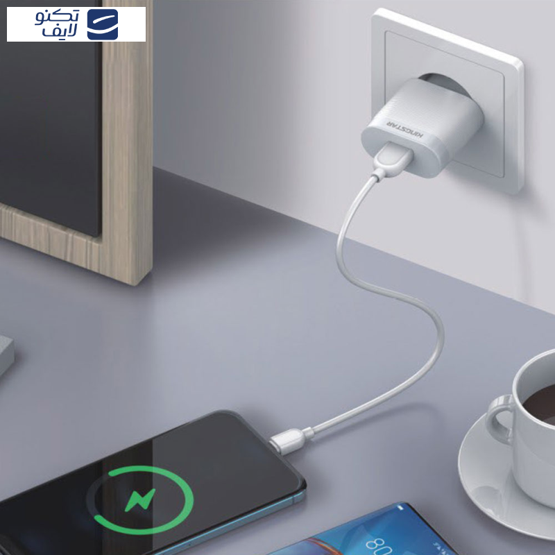 شارژر دیواری 18 وات کینگ استار مدل KW188Q به همراه کابل USB-C شارژر دیواری 18 وات کینگ استار مدل KW188Q به همراه کابل USB-C