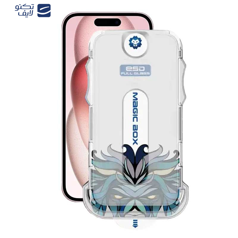 محافظ صفحه نمایش اپیکوی مدل Lion ESD Easy Install مناسب برای گوشی موبایل اپل iPhone 16 / iPhone 15 به همراه کیت نصب محافظ صفحه نمایش اپیکوی مدل Lion ESD Easy Install مناسب برای گوشی موبایل اپل iPhone 16 / iPhone 15 به همراه کیت نصب