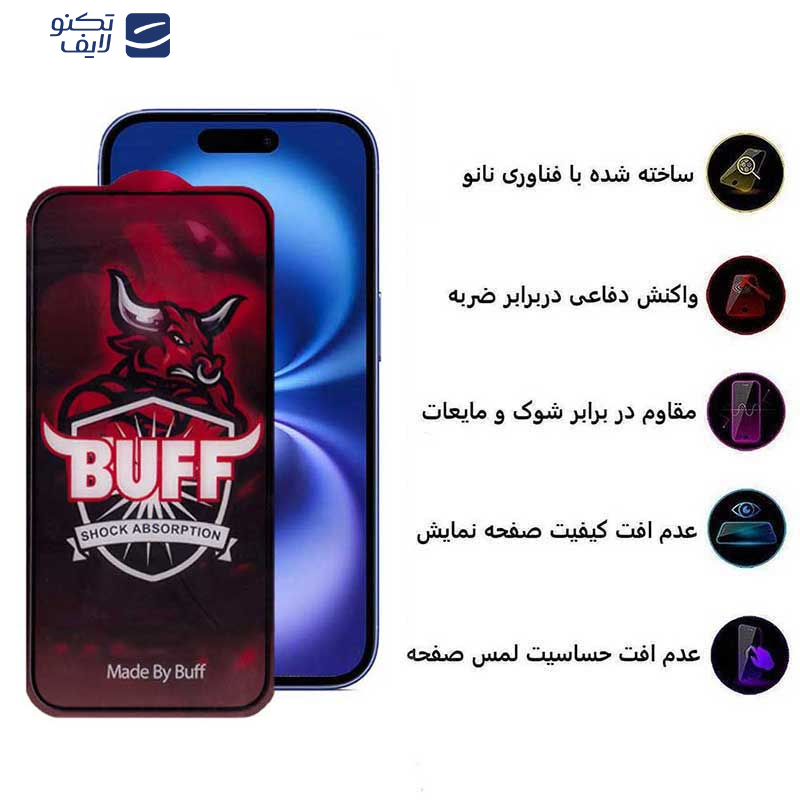 محافظ صفحه نمایش مات بوف مدل 5D Matte Pro-G مناسب برای گوشی موبایل اپل iPhone 16 / iPhone 15 محافظ صفحه نمایش مات بوف مدل 5D Matte Pro-G مناسب برای گوشی موبایل اپل iPhone 16 / iPhone 15