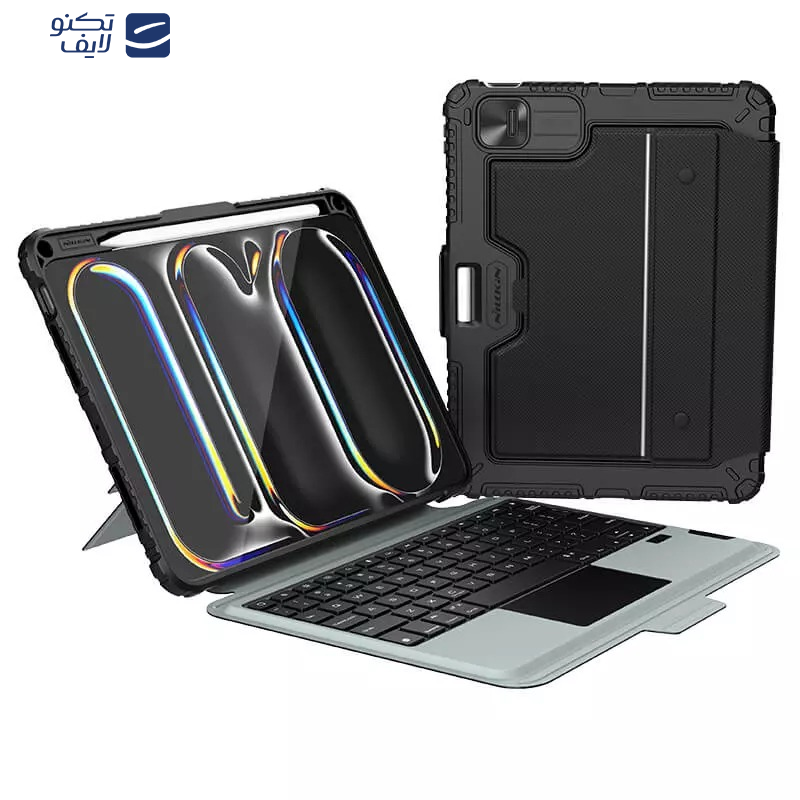 کیف کلاسوری کیبورددار نیلکین مدل Bumper Combo Backlit Keyboard مناسب برای تبلت اپل  iPad Pro 11 2024 کیف کلاسوری کیبورددار نیلکین مدل Bumper Combo Backlit Keyboard مناسب برای تبلت اپل  iPad Pro 11 2024