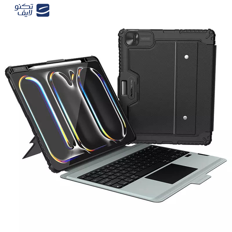 کیف کلاسوری کیبورددار نیلکین مدل Bumper Combo Backlit Keyboard مناسب برای تبلت اپل  iPad Pro 13 2024 کیف کلاسوری کیبورددار نیلکین مدل Bumper Combo Backlit Keyboard مناسب برای تبلت اپل  iPad Pro 13 2024