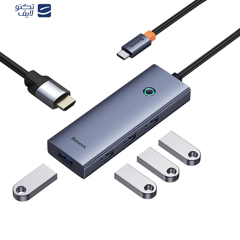 هاب 5 پورت USB-C بیسوس مدل UltraJoy Series HDMI-4K 30Hz Clarity BS-OH110 هاب 5 پورت USB-C بیسوس مدل UltraJoy Series HDMI-4K 30Hz Clarity BS-OH110