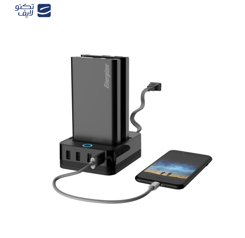 پاوربانک انرجایزر به همراه پایه شارژ مدل PS20000 ظرفیت 20000 میلی آمپر ساعت پاوربانک انرجایزر به همراه پایه شارژ مدل PS20000 ظرفیت 20000 میلی آمپر ساعت