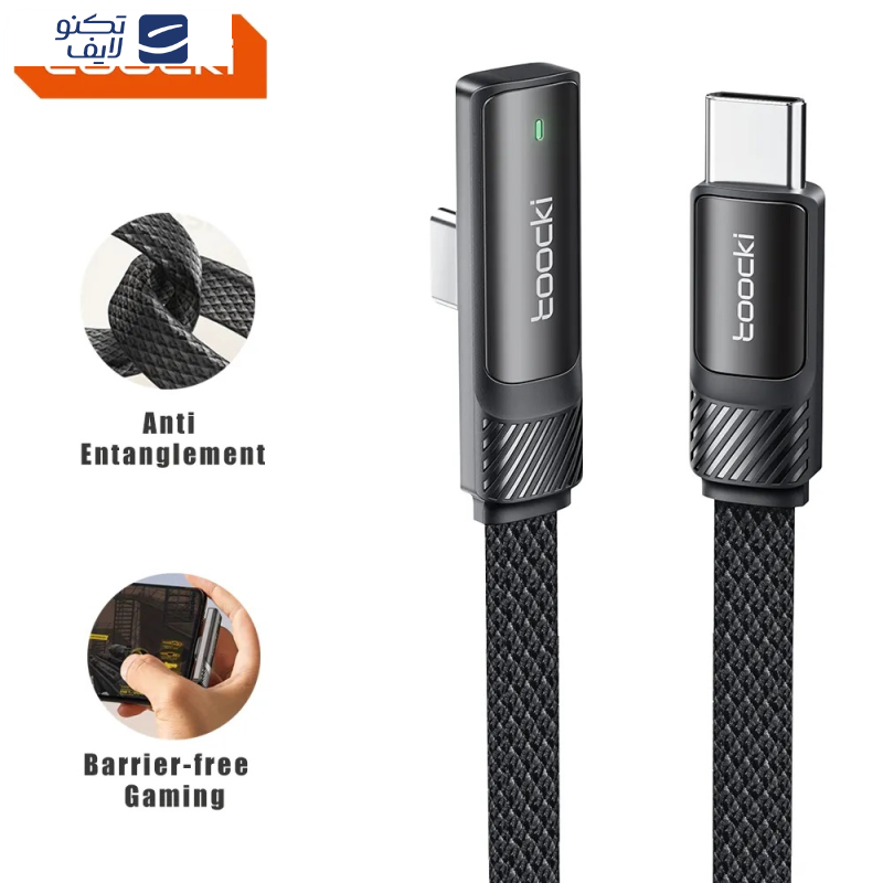 کابل USB-C توکی مدل 100W TQ-X33C2 طول 1 متر کابل USB-C توکی مدل 100W TQ-X33C2 طول 1 متر
