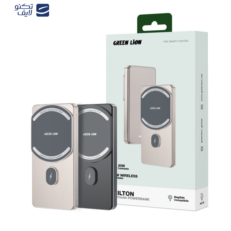 پاوربانک مگ سیف گرین مدل MILTON ظرفیت 10000 میلی آمپر پاوربانک مگ سیف گرین مدل MILTON ظرفیت 10000 میلی آمپر