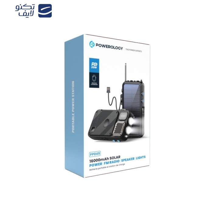 پاوربانک خورشیدی پاورولوژی مدل PPBCHA49 ظرفیت 16000 میلی امپر ساعت پاوربانک خورشیدی پاورولوژی مدل PPBCHA49 ظرفیت 16000 میلی امپر ساعت