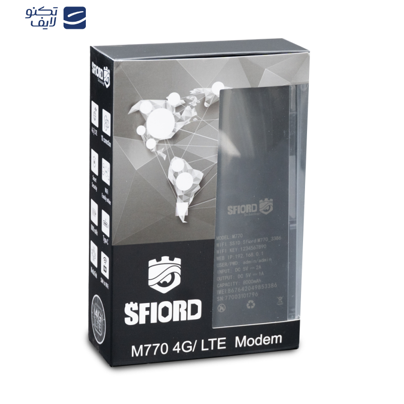 مودم 4G LTE قابل حمل اسفیورد مدل M770 مودم 4G LTE قابل حمل اسفیورد مدل M770