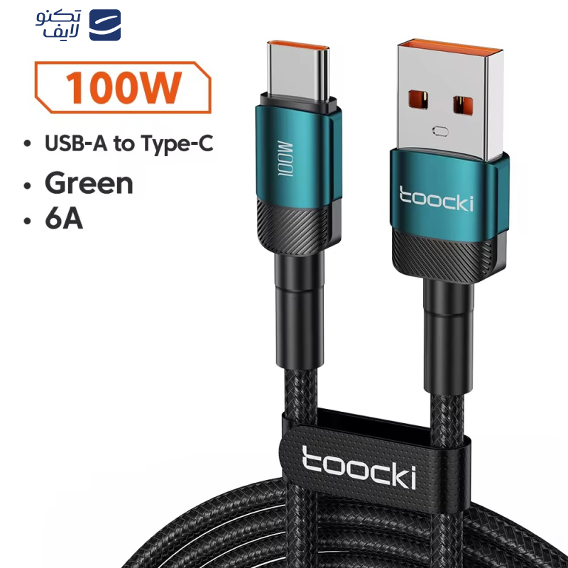 کابل تبدیل USB به USB-C توکی مدل 100W TQ-X12 طول 2 متر کابل تبدیل USB به USB-C توکی مدل 100W TQ-X12 طول 2 متر