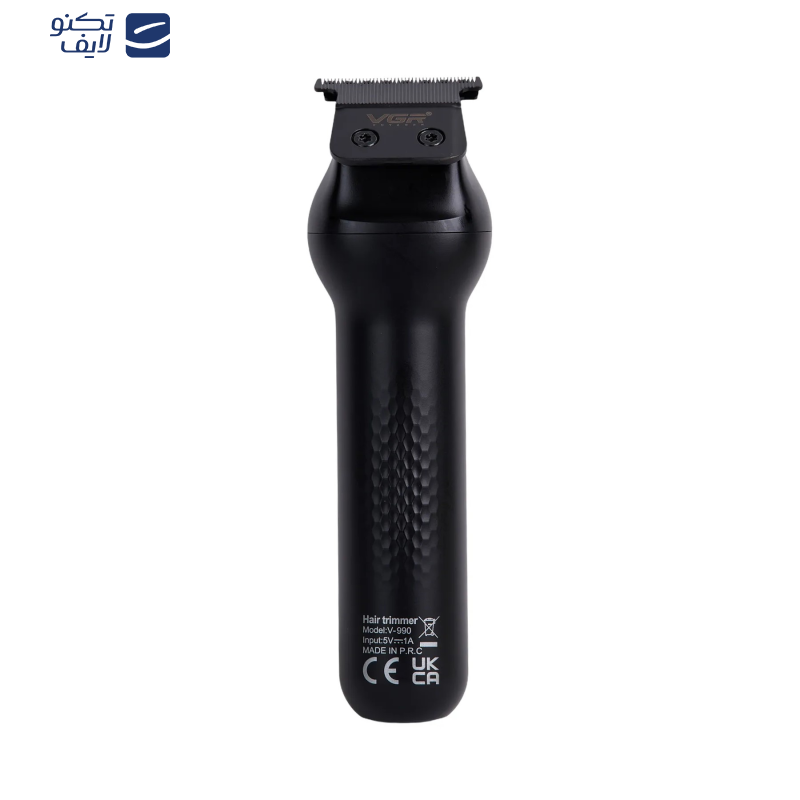 ماشین اصلاح موی سر و صورت وی جی ار مدل V-990،  تکنولوژی اصلاح به صورت تریمر، به همراه کابل شارژ USB، برس تمیزکننده، روغن، 3 عدد شانه، با عملکرد توربو، نمایش وضعیت باتری ماشین اصلاح موی سر و صورت وی جی ار مدل V-990،  تکنولوژی اصلاح به صورت تریمر، به همراه کابل شارژ USB، برس تمیزکننده، روغن، 3 عدد شانه، با عملکرد توربو، نمایش وضعیت باتری
