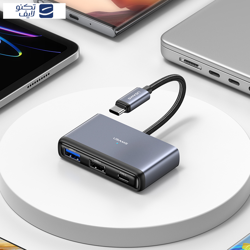 هاب 5 پورت یوسمز مدل SJ628 5in1 Type-C HUB هاب 5 پورت یوسمز مدل SJ628 5in1 Type-C HUB