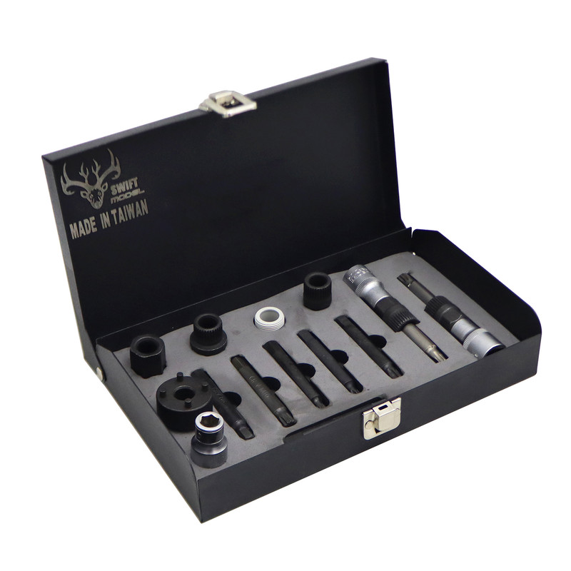 آچار بکس تعمیر دینام خودرو مدل سویفت کد YP-TAIWAN-DINAM-014 مجموعه 14 عددی