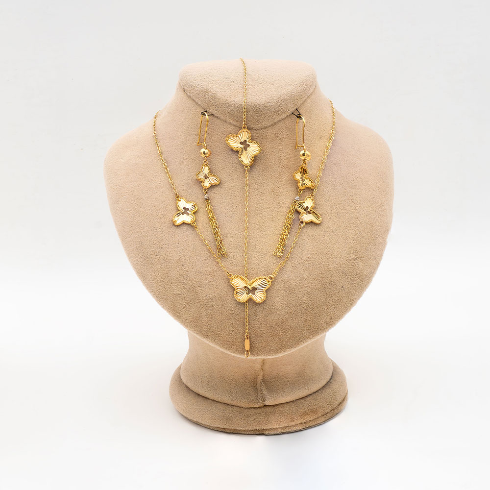 سرویس طلا 18 عیار گالری طلا عرفان زنانه مدل ونکلیف کد2850 سرویس طلا 18 عیار گالری طلا عرفان زنانه مدل ونکلیف کد2850