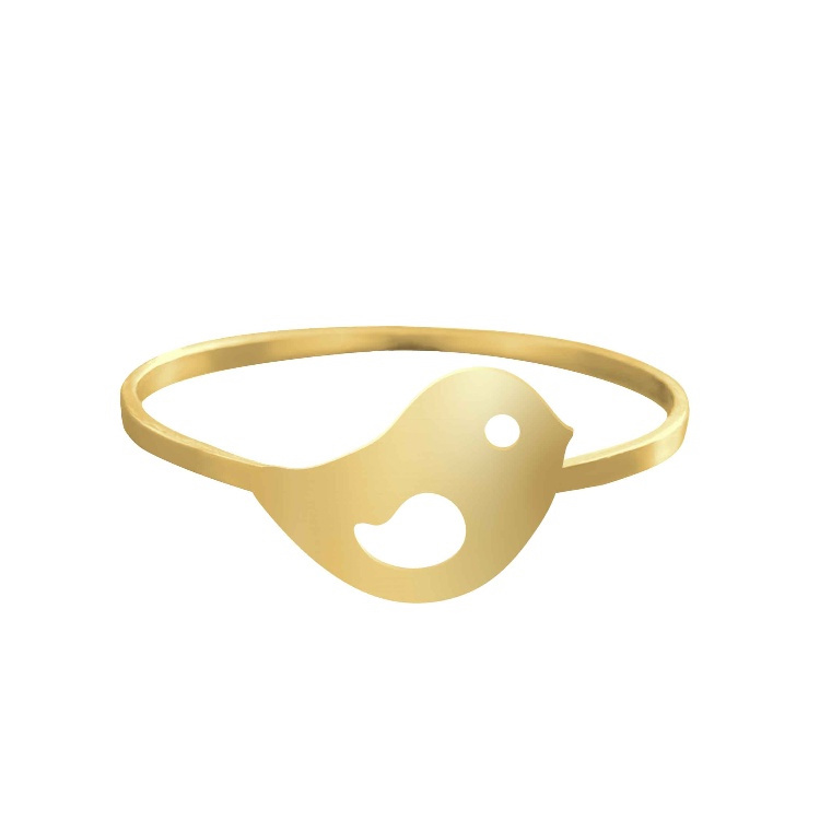 انگشتر طلا 18 عیار زنانه شمیم گلد گالری کد AA 85 طرح جوجه