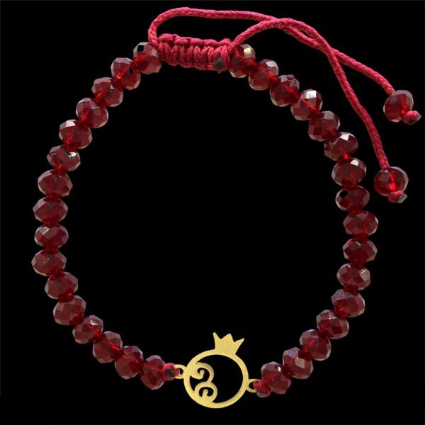 دستبند طلا 18 عیار دخترانه شمیم گلد گالری مدل انار 2023 دستبند طلا 18 عیار دخترانه شمیم گلد گالری مدل انار 2023