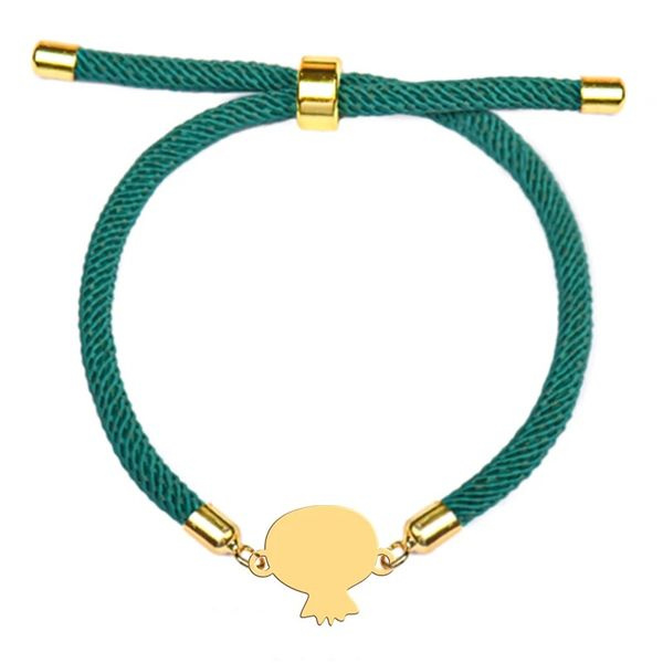 دستبند طلا 18 عیار دخترانه شمیم گلد گالری مدل انار 6615