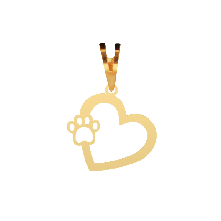 آویز گردنبند طلا عیار 750 شمیم گلد گالری مدل فانتزی قلب و ردپا کد P-131 آویز گردنبند طلا عیار 750 شمیم گلد گالری مدل فانتزی قلب و ردپا کد P-131