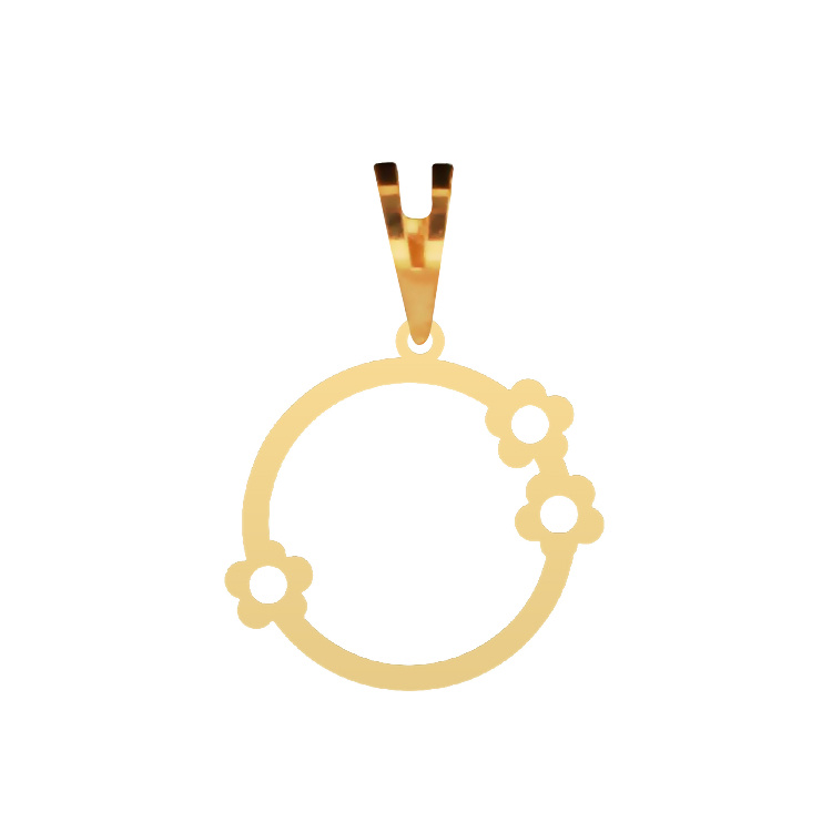آویز گردنبند طلا عیار 750 شمیم گلد گالری طرح دایره و گل کد P-99 آویز گردنبند طلا عیار 750 شمیم گلد گالری طرح دایره و گل کد P-99