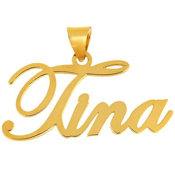 آویز گردنبند طلا 18 عیار شمیم گلد گالری طرح تینا آویز گردنبند طلا 18 عیار شمیم گلد گالری طرح تینا