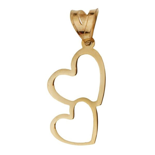 آویز گردنبند طلا 18 عیار شمیم گلد گالری مدل دو قلب آویز گردنبند طلا 18 عیار شمیم گلد گالری مدل دو قلب