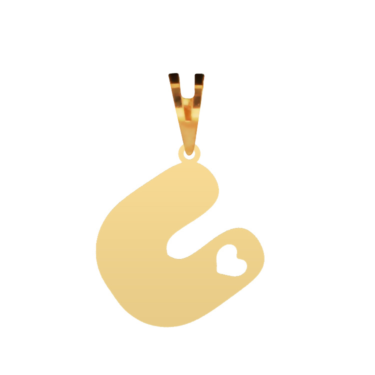 آویز گردنبند طلا 750 عیار شمیم گلد گالری کد حرف U و قلب (LOVE YOU) کد P-87 آویز گردنبند طلا 750 عیار شمیم گلد گالری کد حرف U و قلب (LOVE YOU) کد P-87