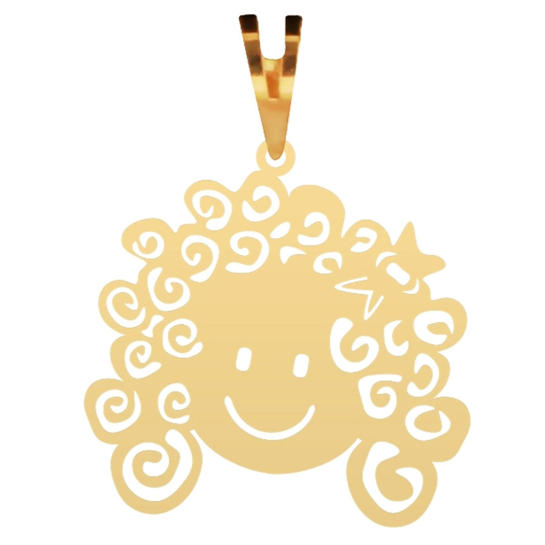 پلاک گردنبند طلا 18 عیار شمیم گلد گالری مدل دختر مو فرفری کد P-51 پلاک گردنبند طلا 18 عیار شمیم گلد گالری مدل دختر مو فرفری کد P-51