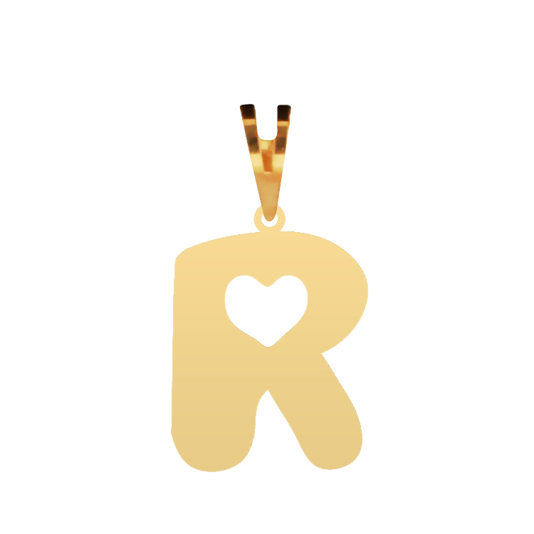 پلاک گردنبند طلا عیار 750 شمیم گلد گالری مدل مینیمال حرف R و قلب P-84 پلاک گردنبند طلا عیار 750 شمیم گلد گالری مدل مینیمال حرف R و قلب P-84