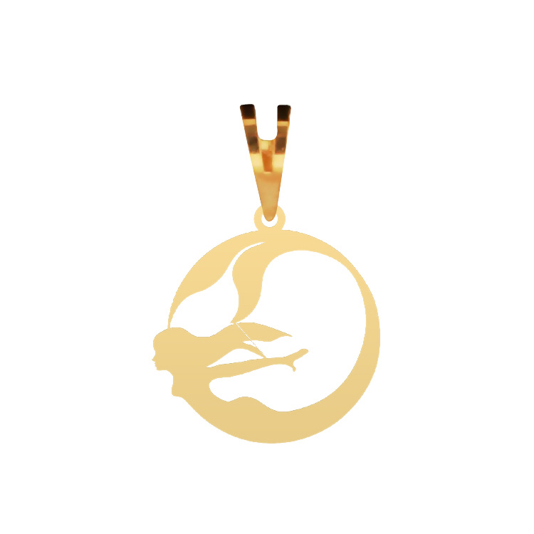 آویز گردنبند طلا عیار 750 شمیم گلد گالری طرح پری دریایی کد P-101 آویز گردنبند طلا عیار 750 شمیم گلد گالری طرح پری دریایی کد P-101