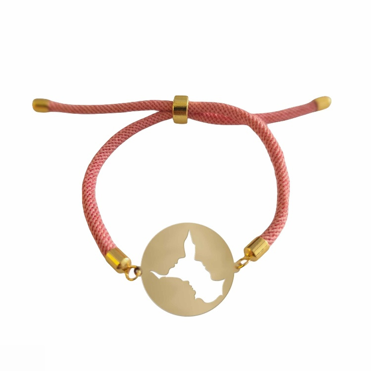 دستبند طلا 18 عیار زنانه شمیم گلد گالری طرح عشق خانواده کد D11-33 دستبند طلا 18 عیار زنانه شمیم گلد گالری طرح عشق خانواده کد D11-33