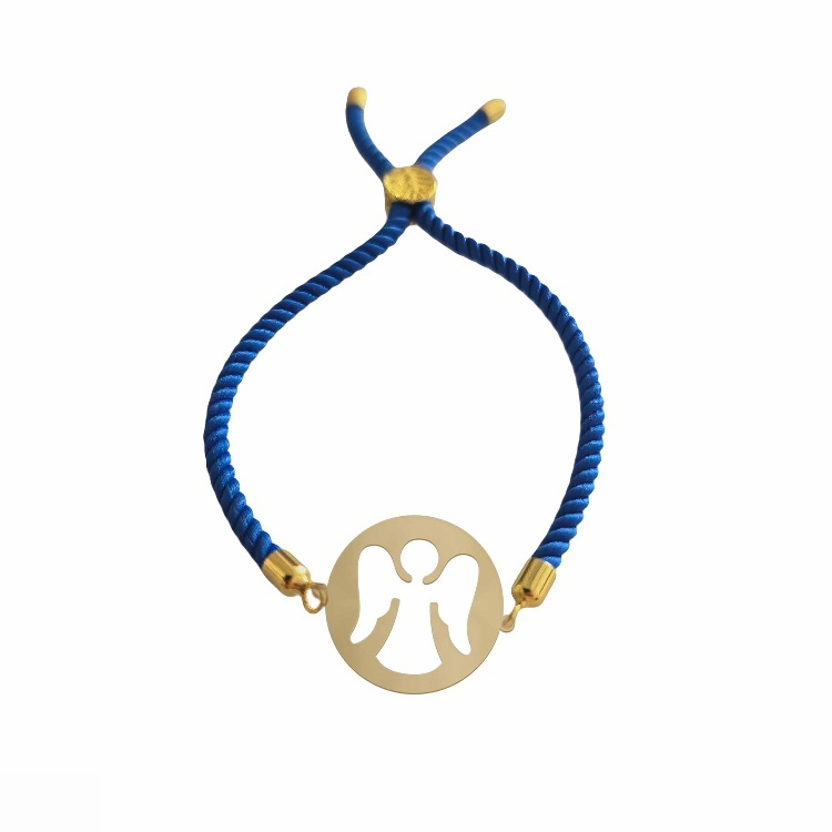 دستبند طلا 18 عیار زنانه شمیم گلد گالری مدل دایره و فرشته کد D3-22