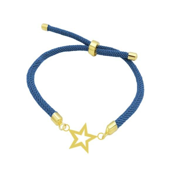 دستبند طلا 18 عیار زنانه شمیم گلد گالری مدل آسانسوری پلاک دار ستاره ای رنگ آبی دستبند طلا 18 عیار زنانه شمیم گلد گالری مدل آسانسوری پلاک دار ستاره ای رنگ آبی