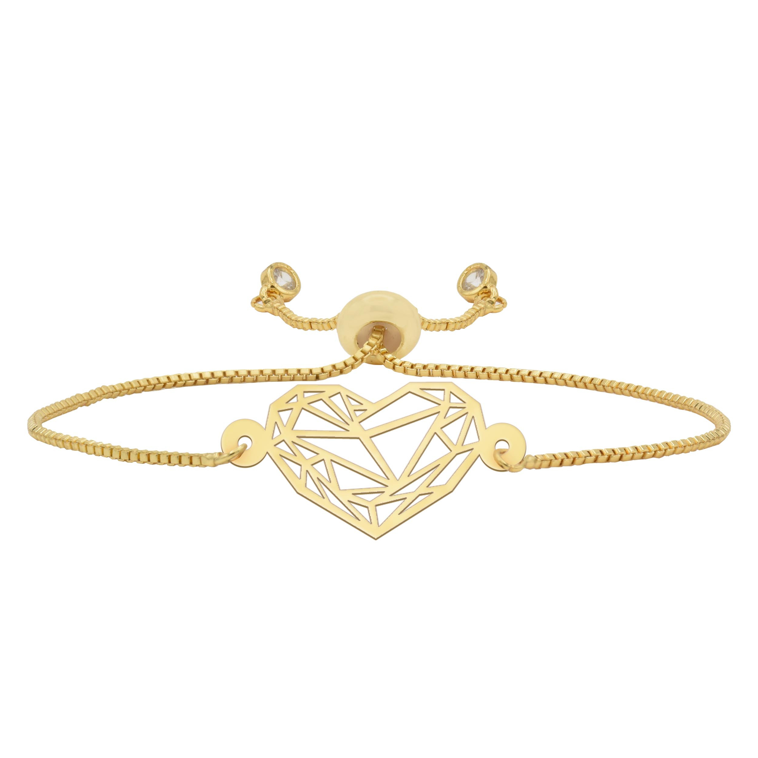 دستبند طلا 18 عیار شمیم گلد گالری طرح قلب مدل D10 دستبند طلا 18 عیار شمیم گلد گالری طرح قلب مدل D10