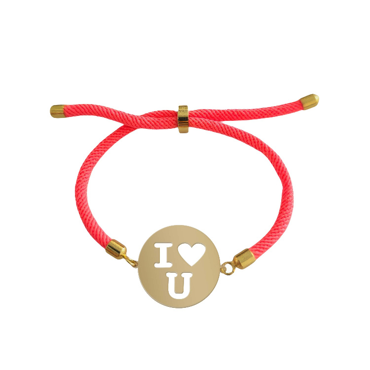 دستبند طلا 18 عیار زنانه شمیم گلد گالری طرح Love کد D26-13 دستبند طلا 18 عیار زنانه شمیم گلد گالری طرح Love کد D26-13