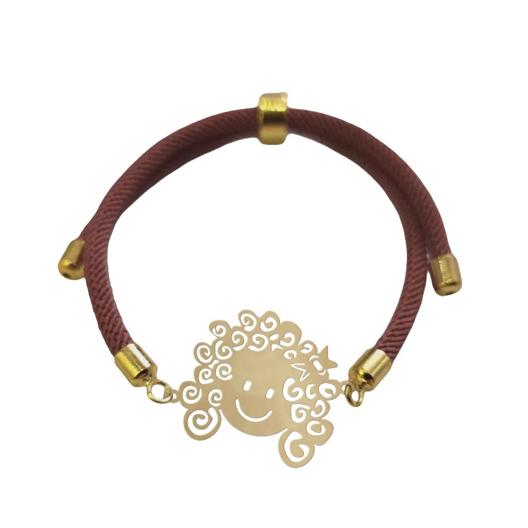 دستبند طلا 18 عیار زنانه شمیم گلد گالری مدل دختر مو فرفری کد D2-8 دستبند طلا 18 عیار زنانه شمیم گلد گالری مدل دختر مو فرفری کد D2-8