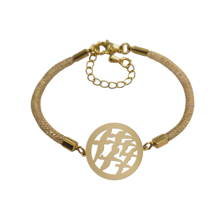 دستبند طلا 18 عیار زنانه شمیم گلد گالری مدل مینیمال طرح پرنده D39-9 دستبند طلا 18 عیار زنانه شمیم گلد گالری مدل مینیمال طرح پرنده D39-9