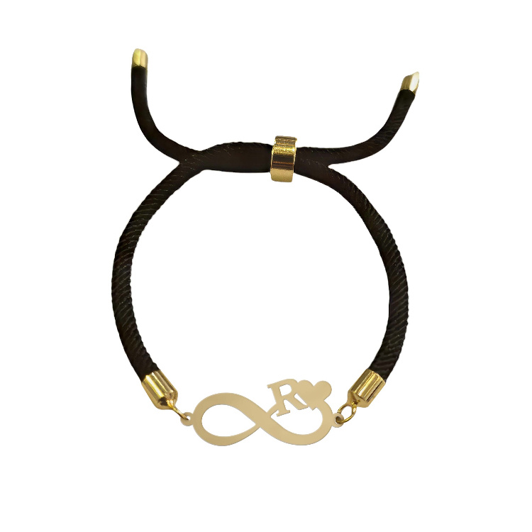 دستبند طلا 18 عیار زنانه شمیم گلد گالری طرح بی نهایت و حرف R کد D68-2 دستبند طلا 18 عیار زنانه شمیم گلد گالری طرح بی نهایت و حرف R کد D68-2